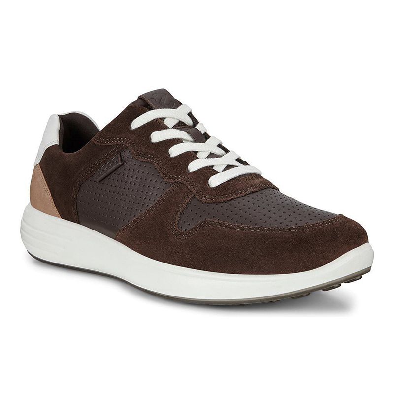 Men Casual Ecco Soft 7 Runner M - Sneakers Brown - India CQKWSO490